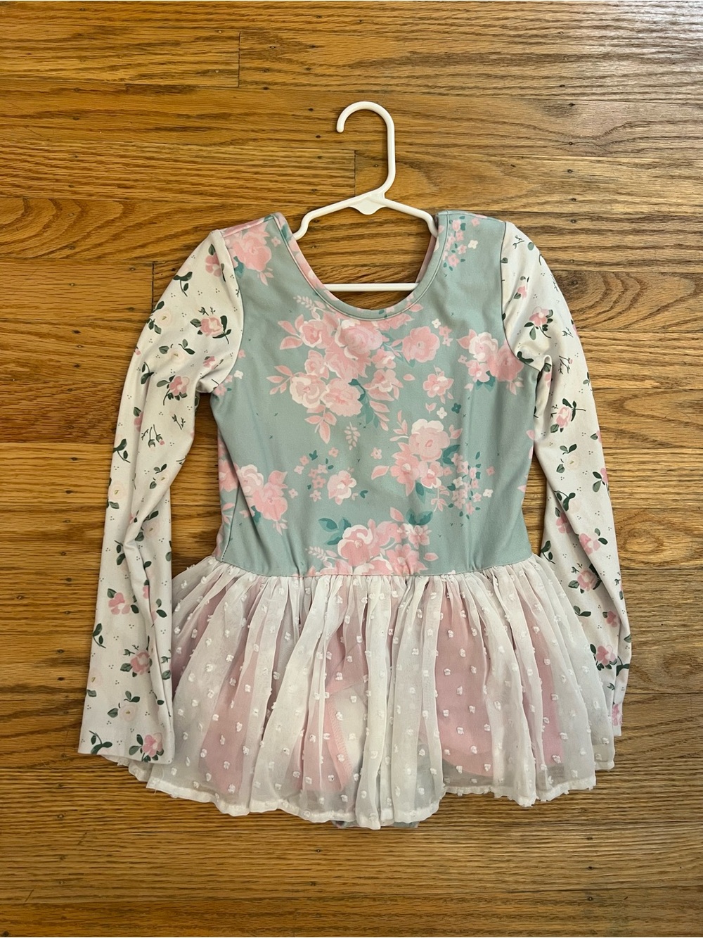 cheeky plum Mint and Pink Floral Ballet Dress with Polka Dot Tutu